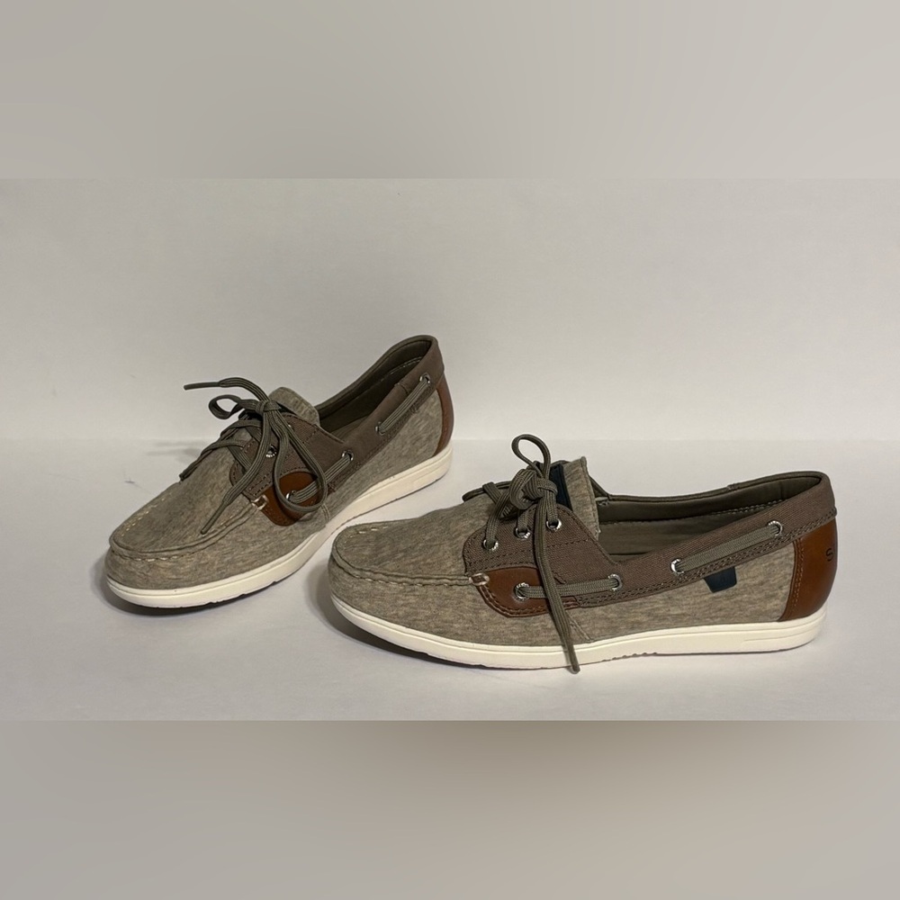 ✅ NEW ✅ Sperry Women's Grey and Blue Slip On Preppy Loafers Size 7M